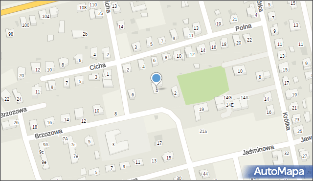 Serby, Brzozowa, 4, mapa Serby