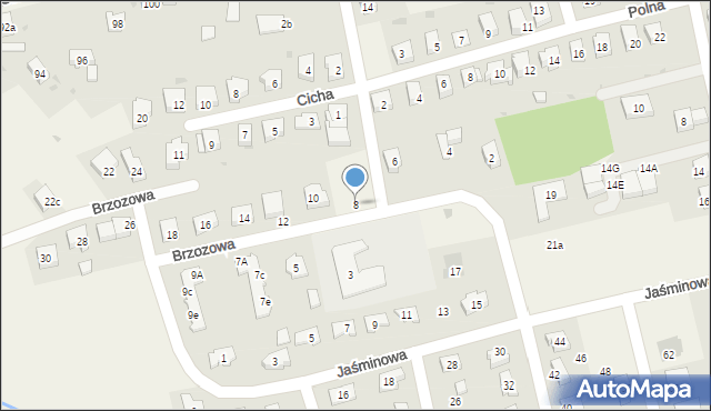 Serby, Brzozowa, 8, mapa Serby