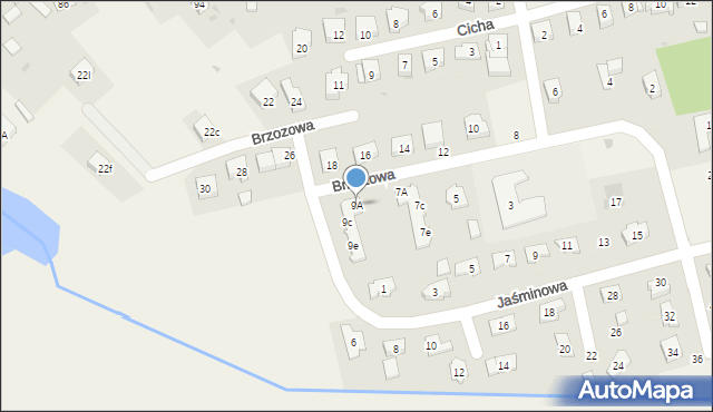 Serby, Brzozowa, 9A, mapa Serby