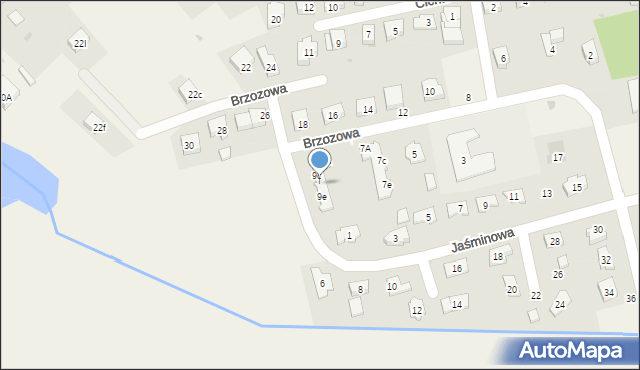 Serby, Brzozowa, 9d, mapa Serby