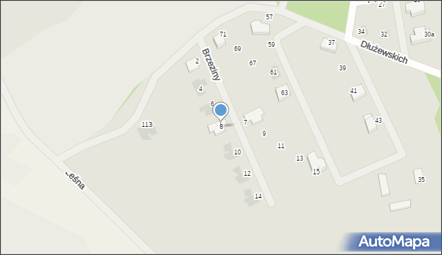 Serock, Brzeziny, 8, mapa Serock