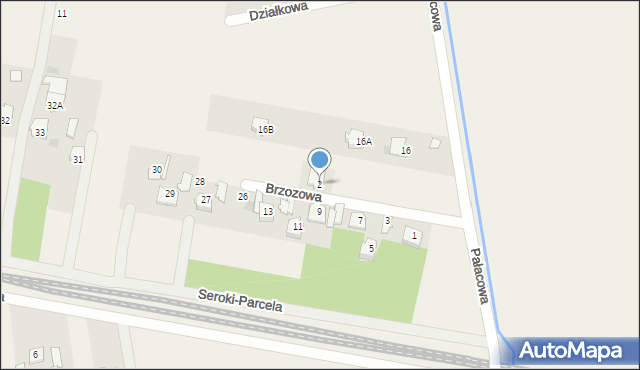 Seroki-Parcela, Brzozowa, 2, mapa Seroki-Parcela