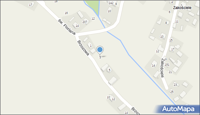 Sieciechowice, Brzozowa, 3, mapa Sieciechowice