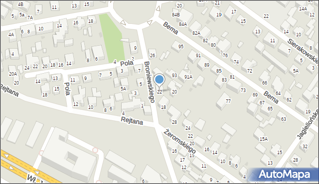 Siedlce, Broniewskiego Władysława, 22, mapa Siedlce