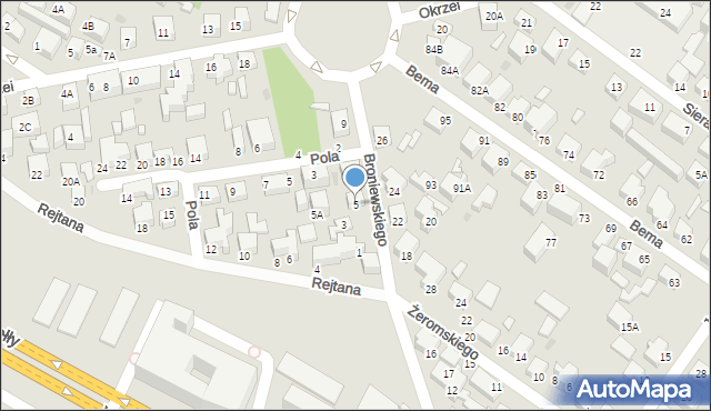 Siedlce, Broniewskiego Władysława, 5, mapa Siedlce