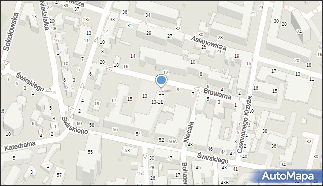 Siedlce, Browarna, 11, mapa Siedlce