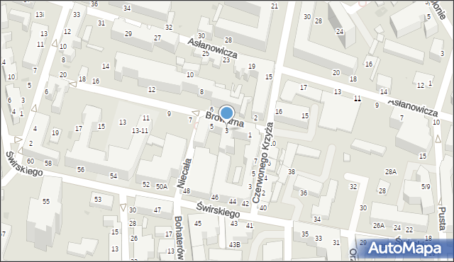 Siedlce, Browarna, 3, mapa Siedlce