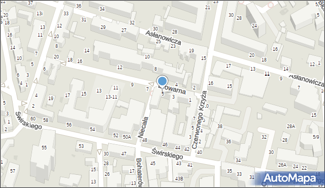 Siedlce, Browarna, 5, mapa Siedlce