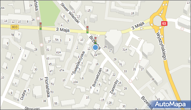 Siedlce, Brzeska, 14, mapa Siedlce