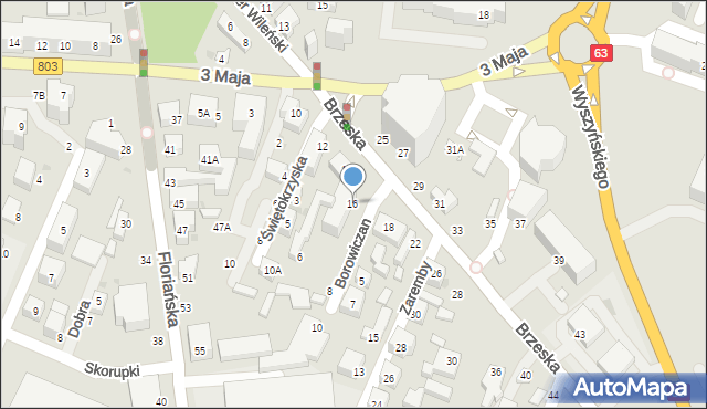 Siedlce, Brzeska, 16, mapa Siedlce