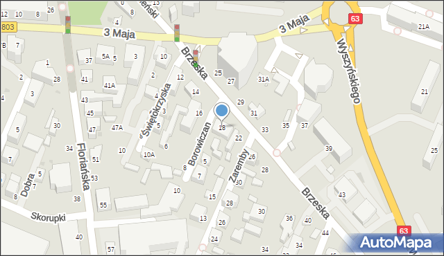 Siedlce, Brzeska, 18, mapa Siedlce