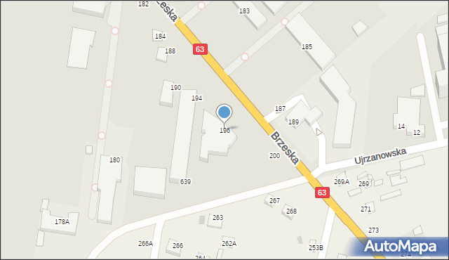 Siedlce, Brzeska, 196, mapa Siedlce