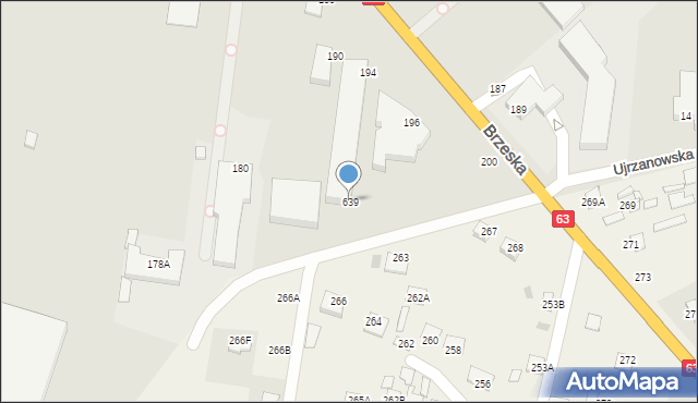 Siedlce, Brzeska, 639, mapa Siedlce