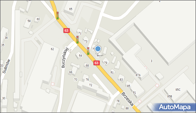 Siedlce, Brzeska, 77, mapa Siedlce