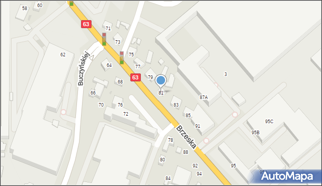 Siedlce, Brzeska, 81, mapa Siedlce