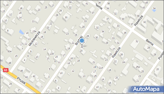 Siedlce, Brzóski Stanisława, ks., 22, mapa Siedlce