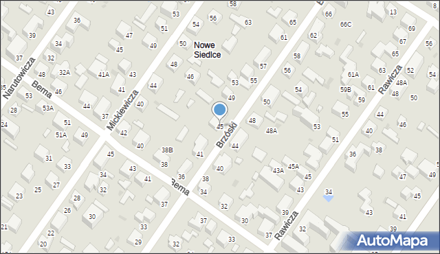 Siedlce, Brzóski Stanisława, ks., 45, mapa Siedlce