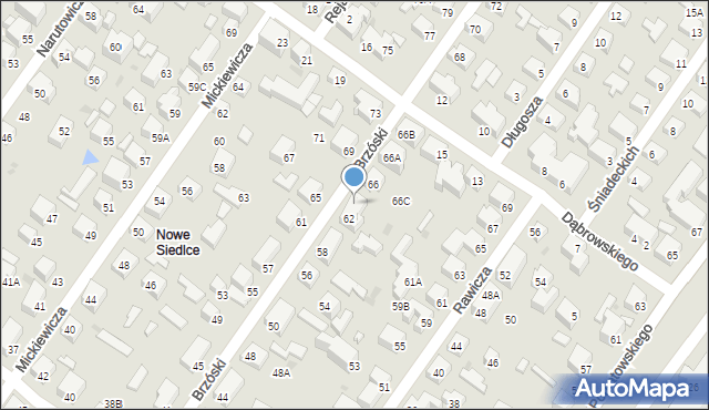 Siedlce, Brzóski Stanisława, ks., 64, mapa Siedlce