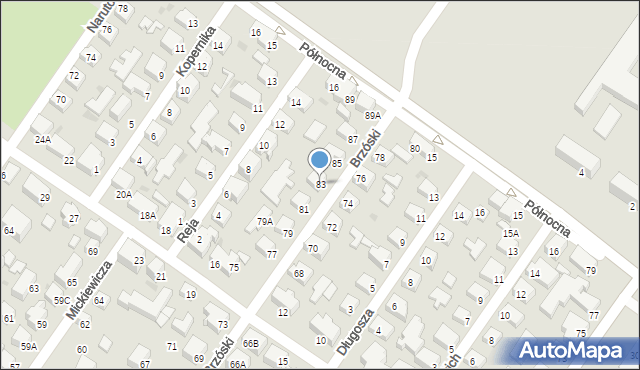 Siedlce, Brzóski Stanisława, ks., 83, mapa Siedlce