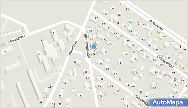 Siedlce, Broniewskiego Władysława, 54, mapa Siedlce