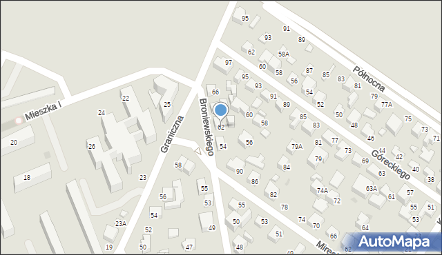 Siedlce, Broniewskiego Władysława, 62, mapa Siedlce