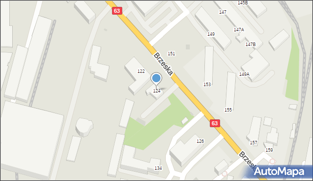 Siedlce, Brzeska, 124, mapa Siedlce