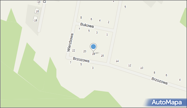 Siedlec, Brzozowa, 18, mapa Siedlec