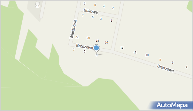 Siedlec, Brzozowa, 3, mapa Siedlec