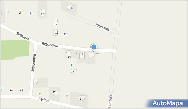 Siedliska, Brzozowa, 1, mapa Siedliska