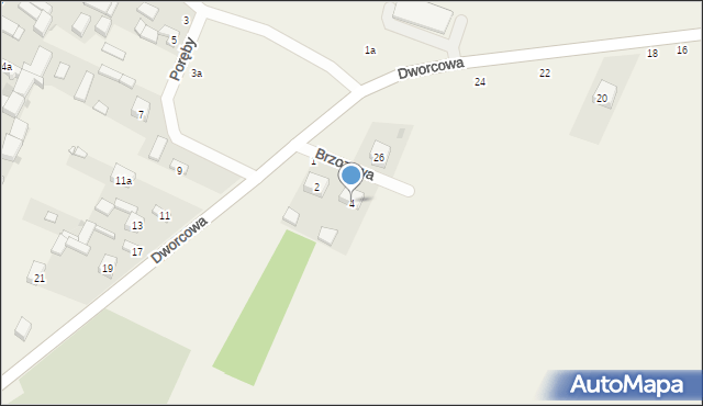 Siemkowice, Brzozowa, 4, mapa Siemkowice