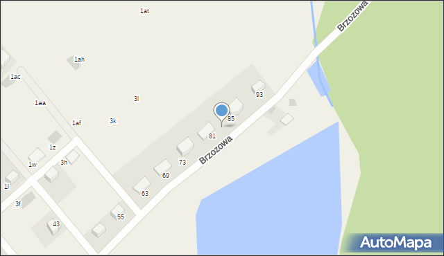 Siemyśl, Brzozowa, 83, mapa Siemyśl