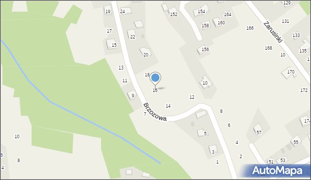 Siepraw, Brzozowa, 16, mapa Siepraw