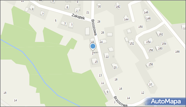 Siepraw, Brzozowa, 17, mapa Siepraw