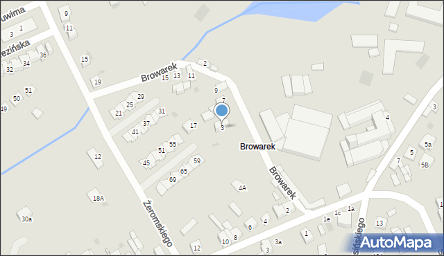 Sieradz, Browarek, 3, mapa Sieradz