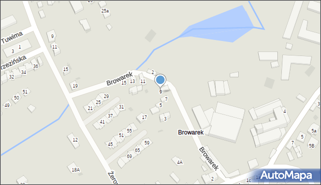 Sieradz, Browarek, 9, mapa Sieradz