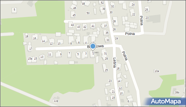 Sieraków, Brzozowa, 1, mapa Sieraków