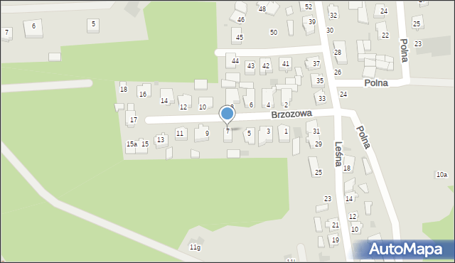 Sieraków, Brzozowa, 7, mapa Sieraków