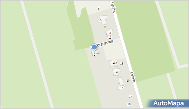 Sierosław, Brzozowa, 2, mapa Sierosław