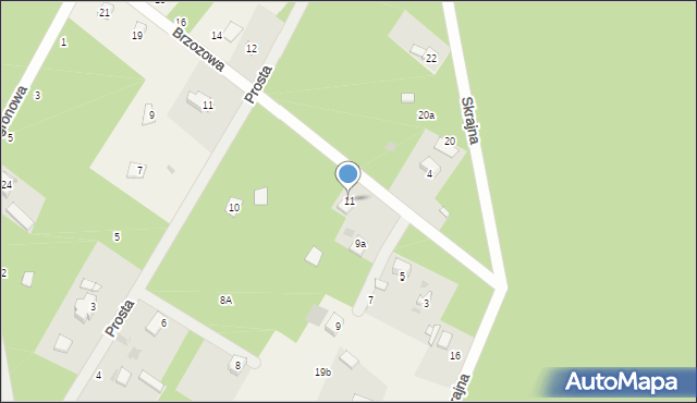 Siestrzeń, Brzozowa, 11, mapa Siestrzeń
