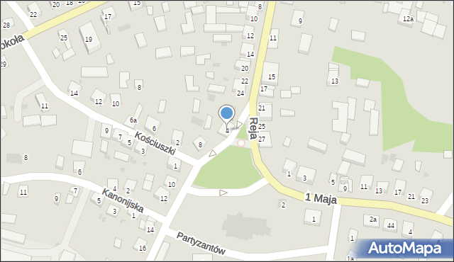 Skalbmierz, Brzozy II, ppor., 4, mapa Skalbmierz