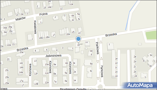 Skarbimierz-Osiedle, Brzeska, 12, mapa Skarbimierz-Osiedle