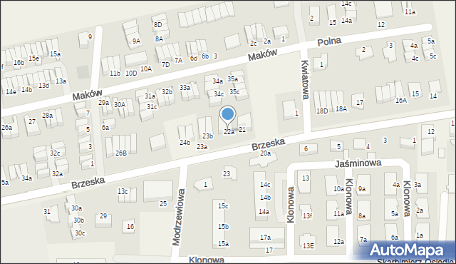 Skarbimierz-Osiedle, Brzeska, 22a, mapa Skarbimierz-Osiedle