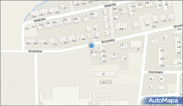 Skarbimierz-Osiedle, Brzeska, 31, mapa Skarbimierz-Osiedle