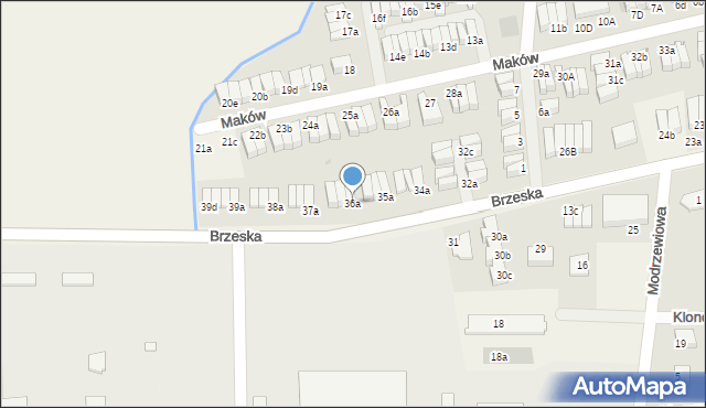 Skarbimierz-Osiedle, Brzeska, 36a, mapa Skarbimierz-Osiedle