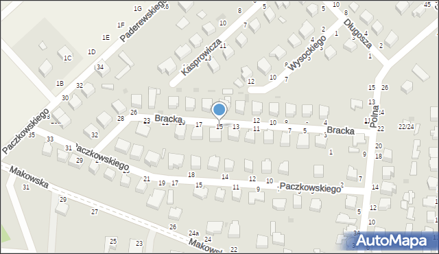 Skierniewice, Bracka, 15, mapa Skierniewic