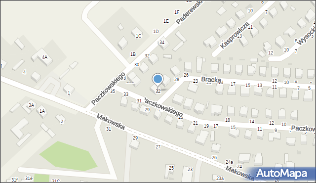 Skierniewice, Bracka, 32, mapa Skierniewic