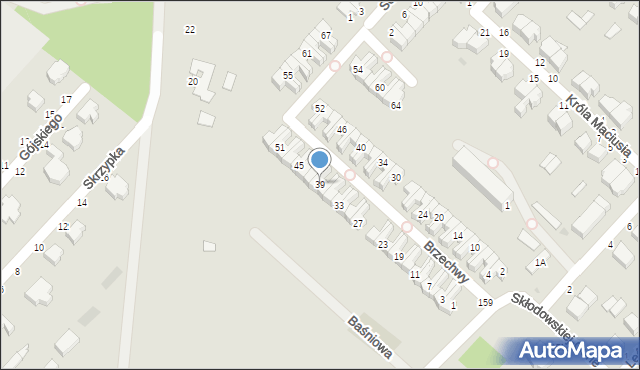 Skierniewice, Brzechwy Jana, 39, mapa Skierniewic