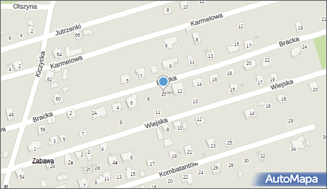 Skoczów, Bracka, 10, mapa Skoczów