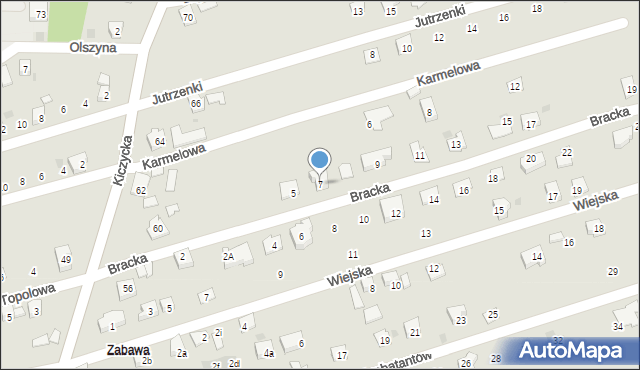 Skoczów, Bracka, 7, mapa Skoczów