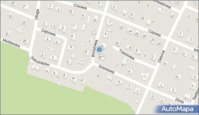 Skórcz, Brzozowa, 13, mapa Skórcz